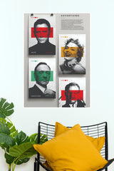 Rebel Royalty Multi-Icon Cinema Art Poster  (Powerful Men Posters)