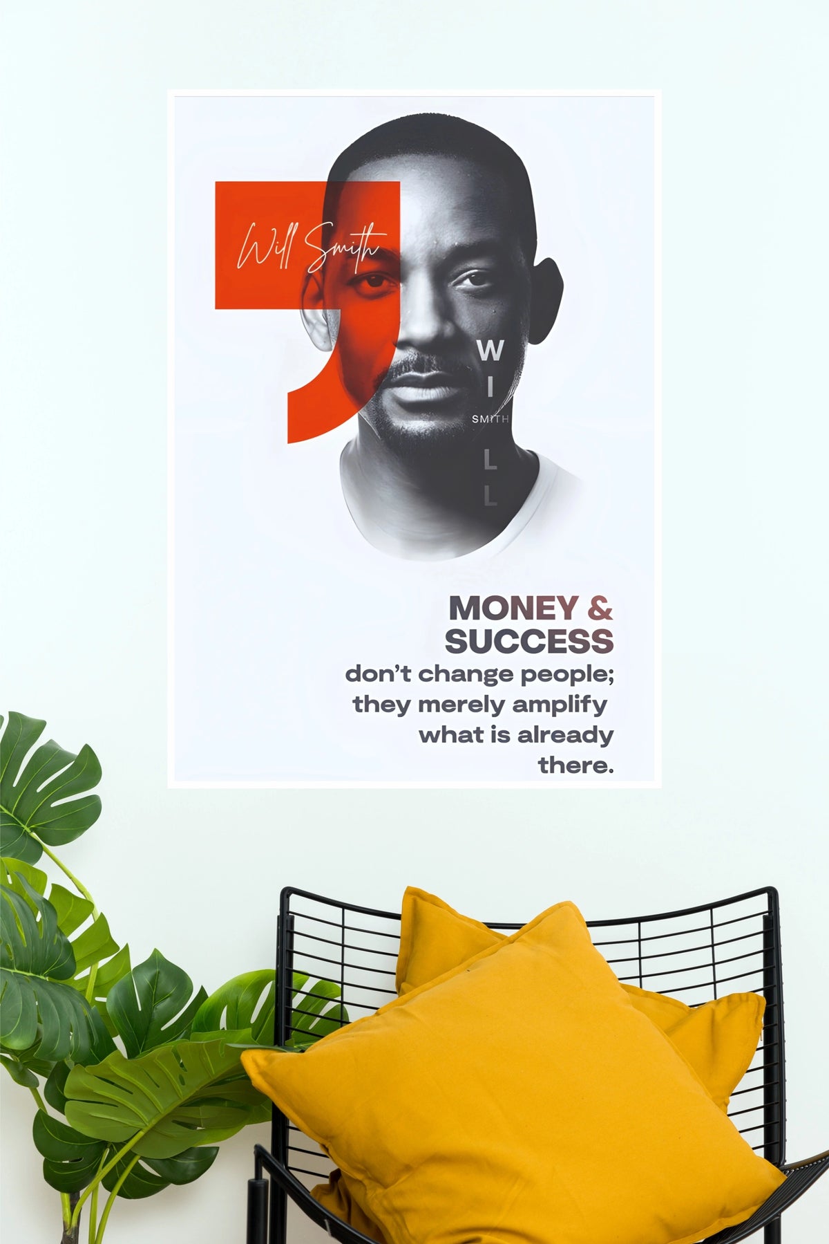 Will Smith Money and Success Quote Art Poster  (Powerful Men Posters)