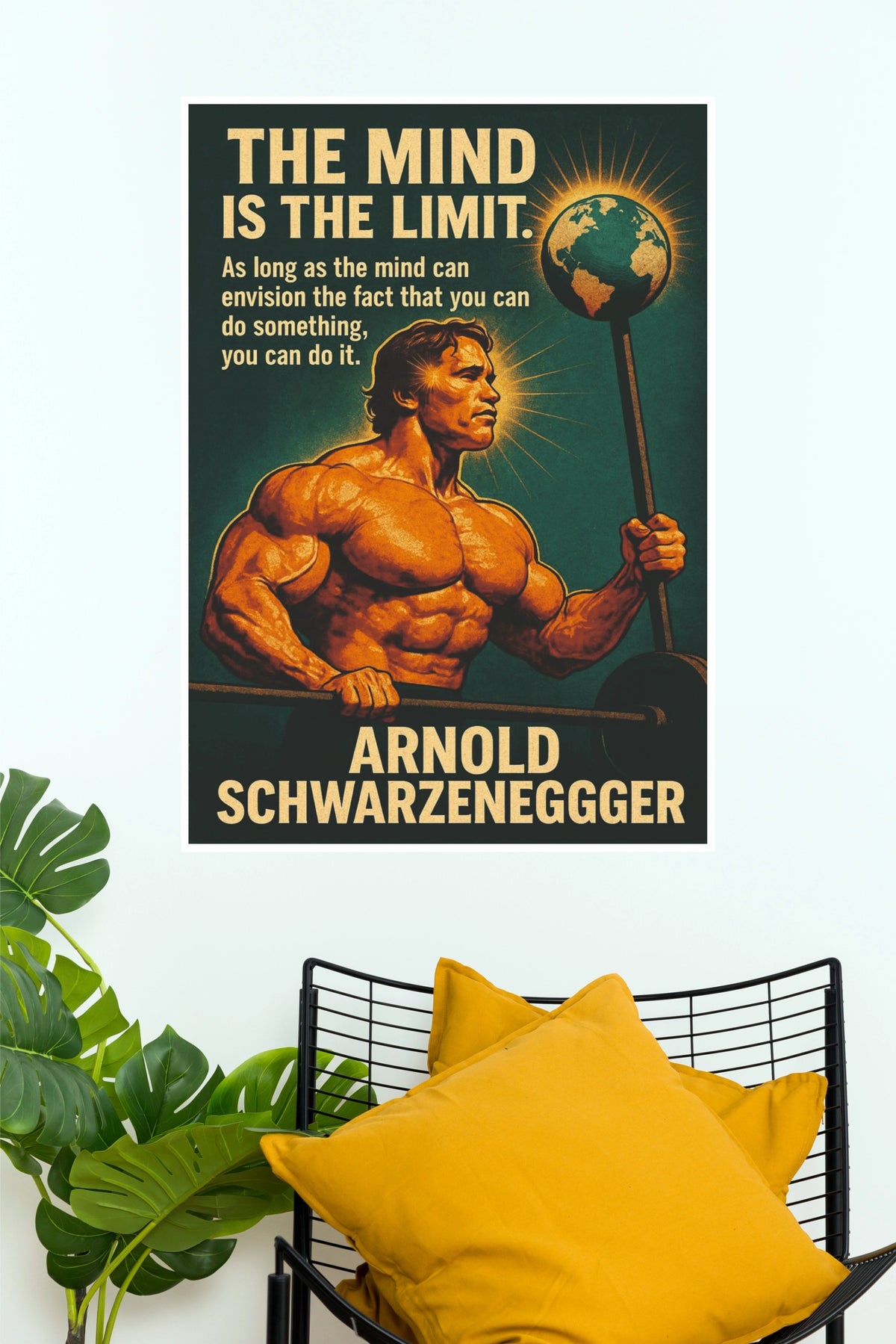 Arnold Schwarzenegger The Mind is the Limit Art Poster (Powerful Men Posters)