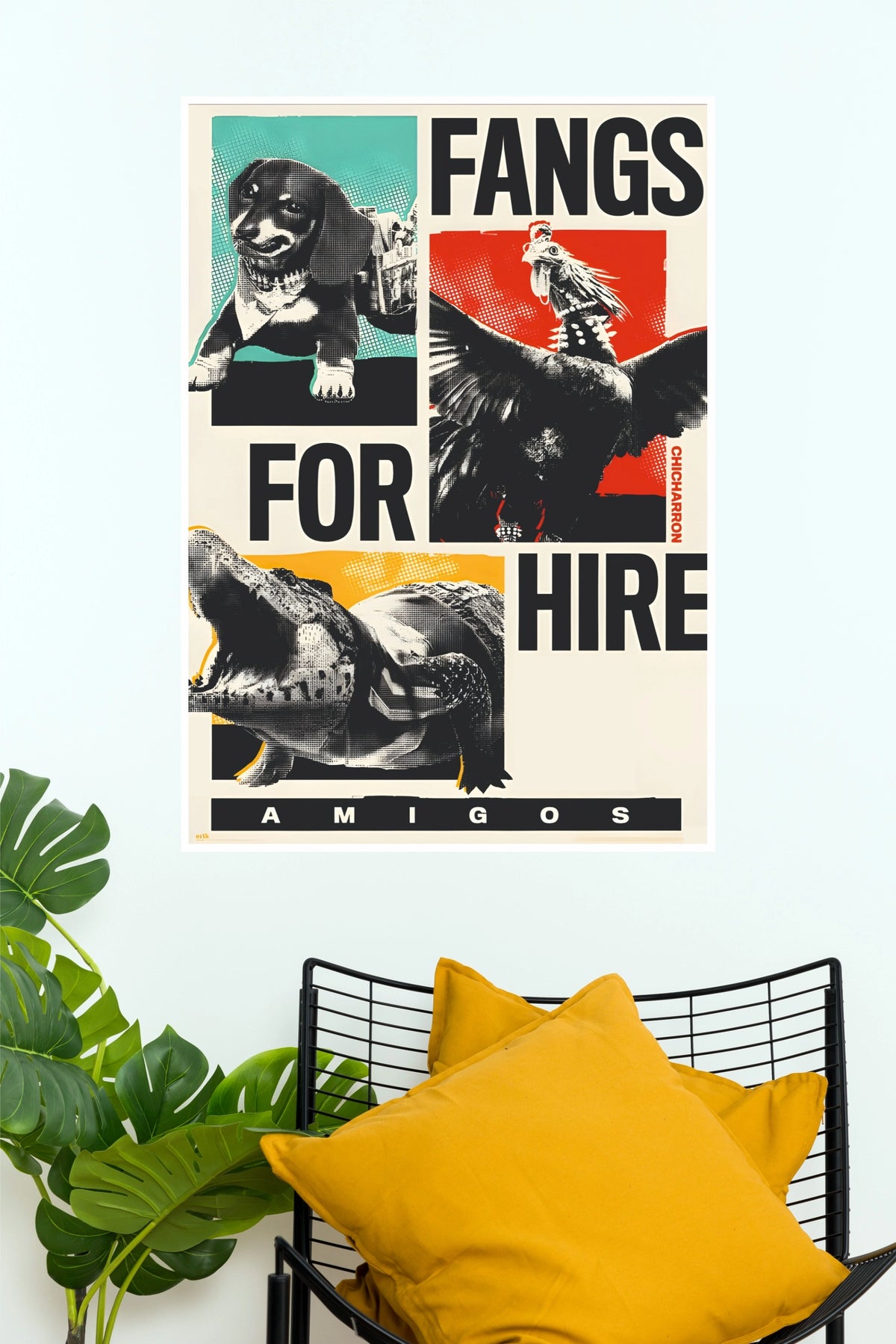Fangs for Hire Amigos Animal Art Poster   (Powerful Men Posters) (Copy)