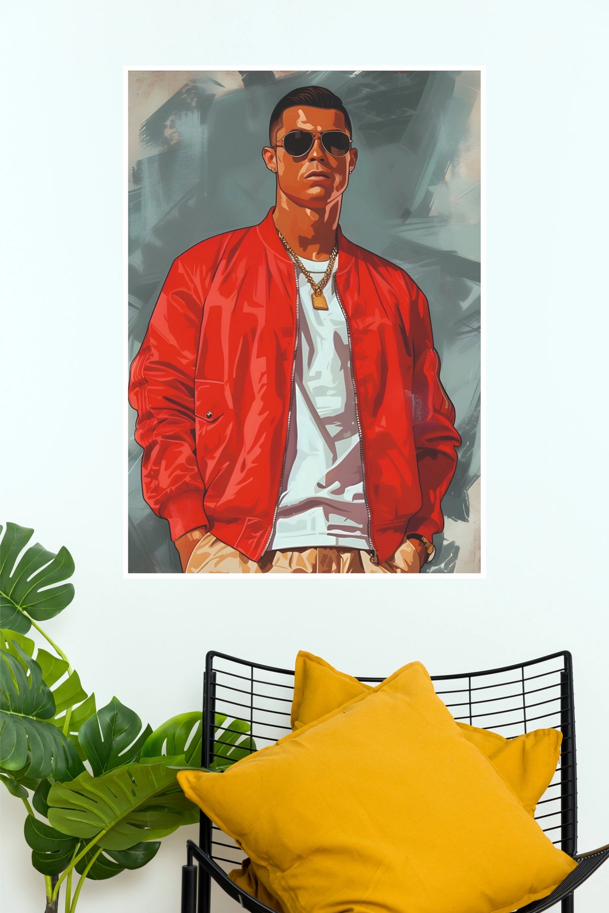 Cristiano Ronaldo Red Jacket GTA Style Art Poster  (Powerful Men Posters)