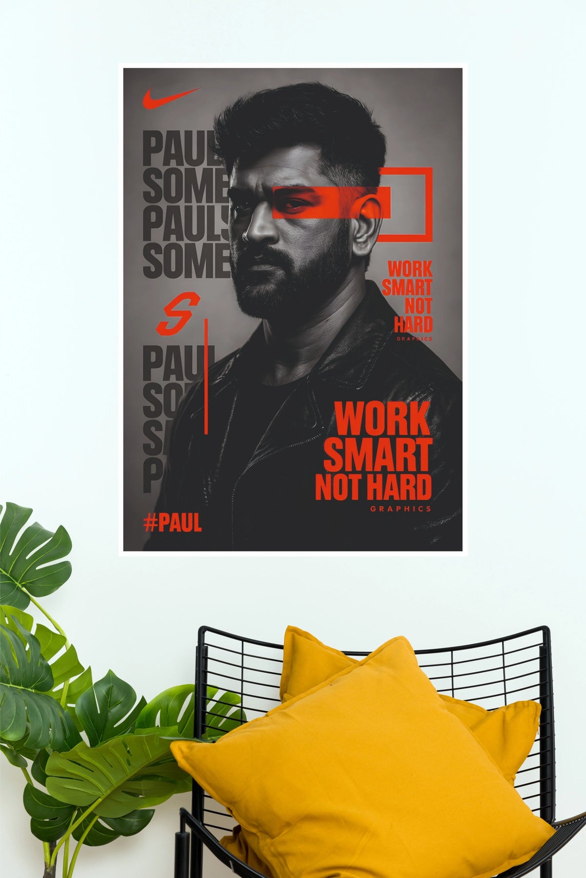 Mahendra Singh Dhoni Work Smart Art Poster  (Powerful Men Posters)