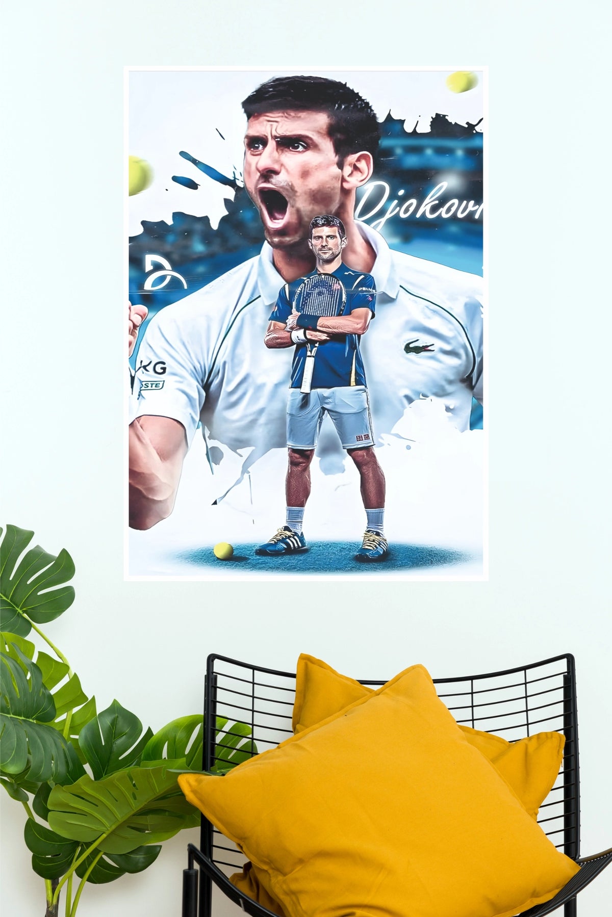 Novak Djokovic Championship Celebration" Tennis Wall Poster (Tennis Posters)
