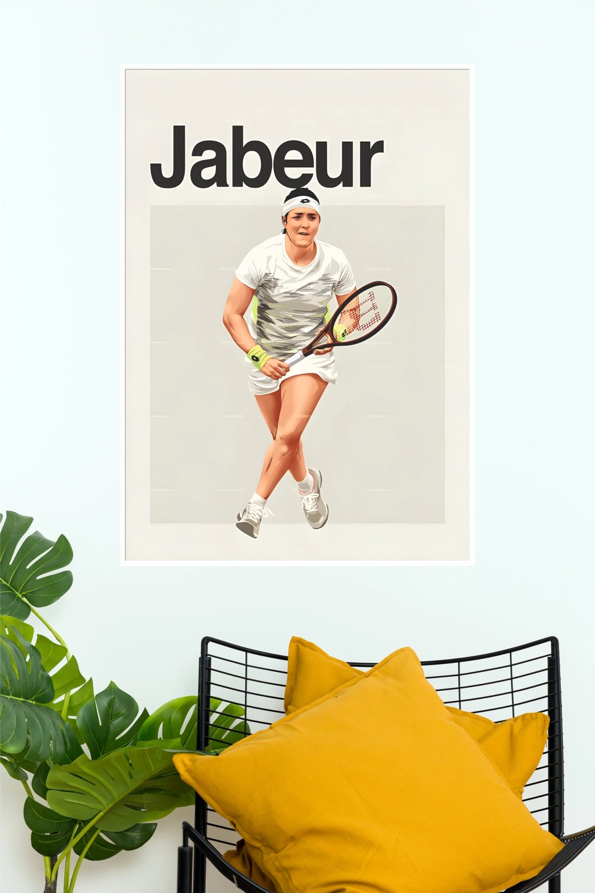 "Ons Jabeur Court Movement" Minimalist Sports Wall Poster (Tennis Posters)