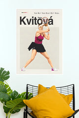 "Petra Kvitová Power Swing" Minimalist Sports Wall Poster (Tennis Posters)