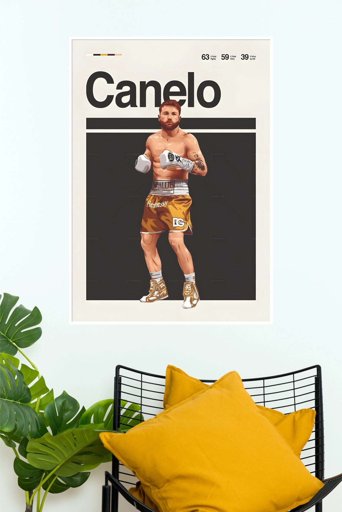 "Canelo Álvarez Undisputed Champion" Minimalist Combat Sports Wall Poster (UFC  Posters)