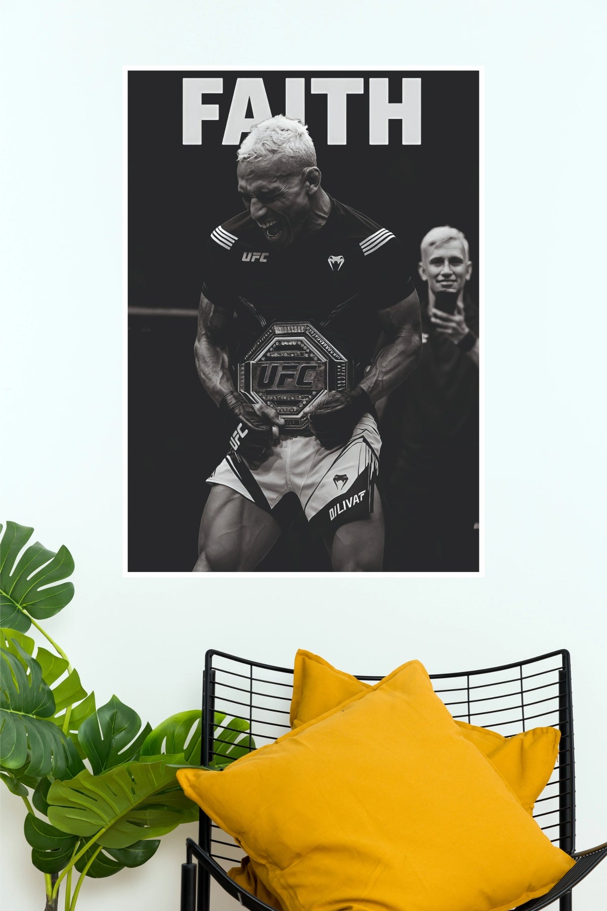 "Charles 'Do Bronx' Oliveira Faith" Minimalist Combat Sports Wall Poster (UFC  Posters)