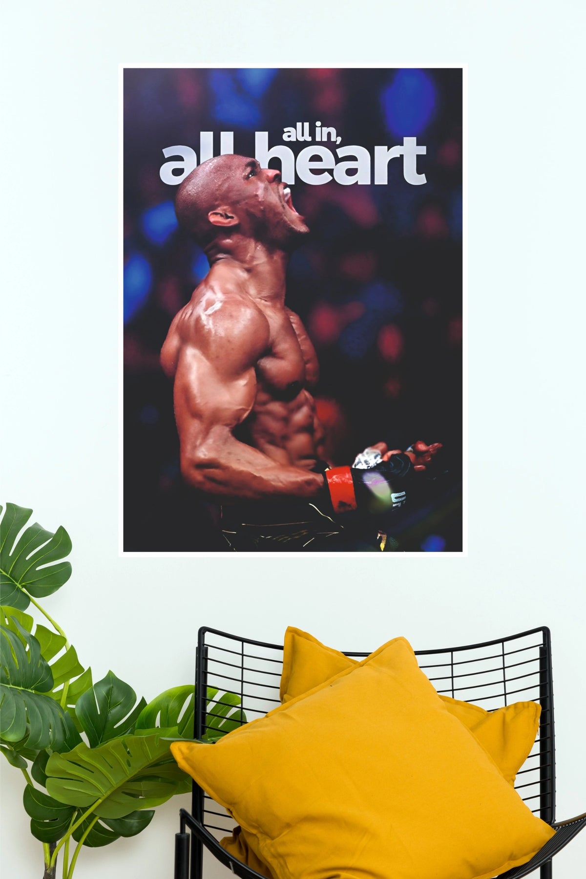 "Kamaru Usman All In All Heart" Inspirational Combat Sports Wall Poster  (UFC  Posters)