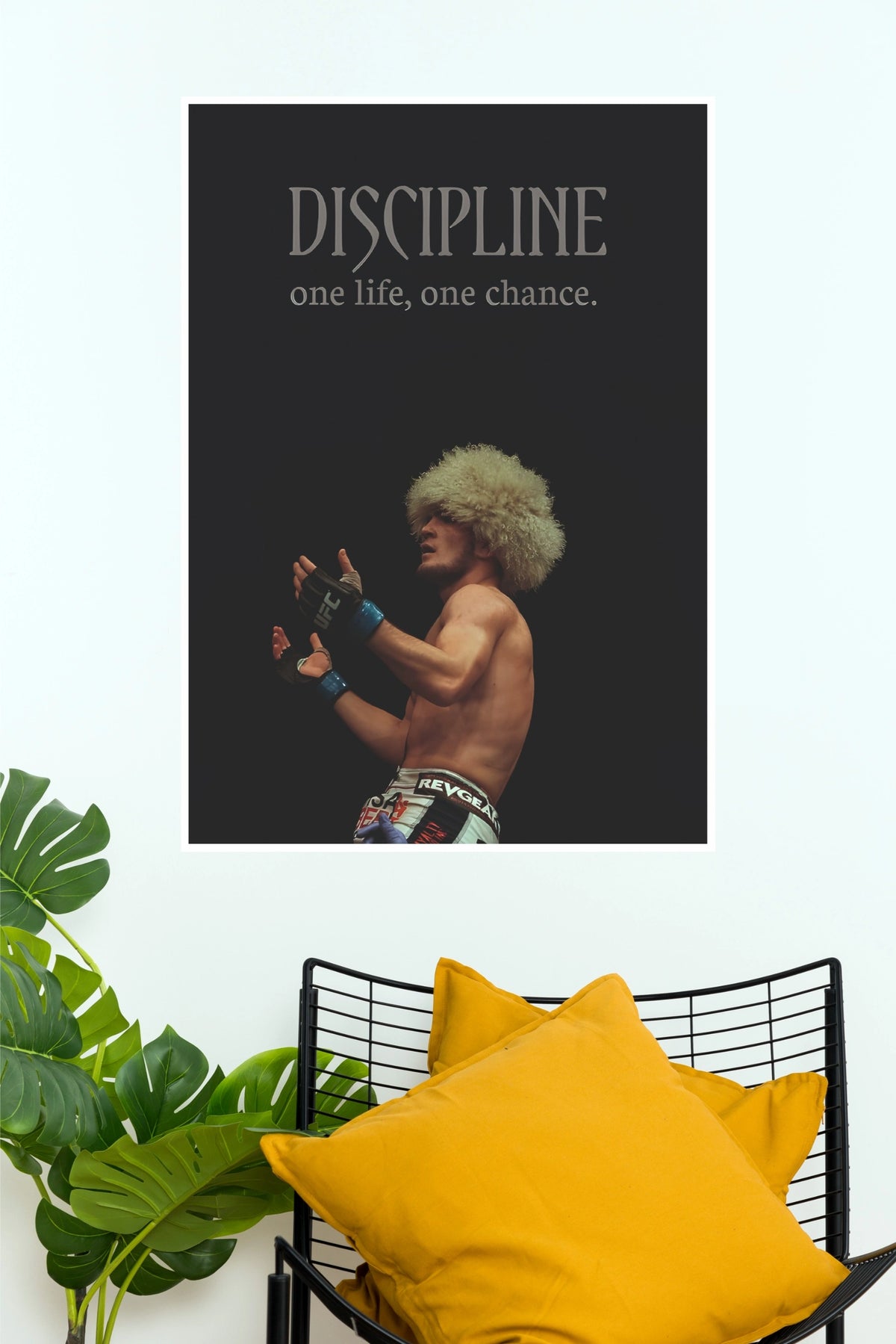 "Khabib Nurmagomedov Discipline One Life One Chance" Inspirational Combat Sports Wall Poster (UFC  Posters)