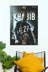 "Khabib Nurmagomedov UFC 242 The Eagle" Undefeated Champion Wall Poster (UFC  Posters)