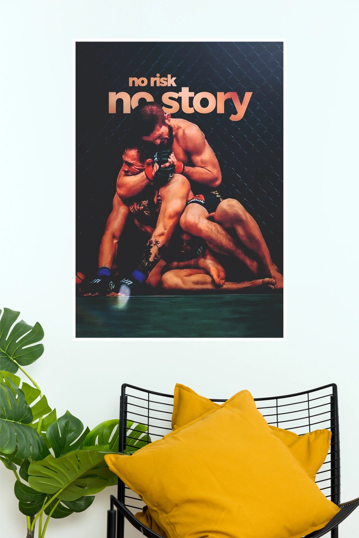 "No Risk No Story Khabib vs Gaethje" MMA Ground Combat Wall Poster  (UFC  Posters)