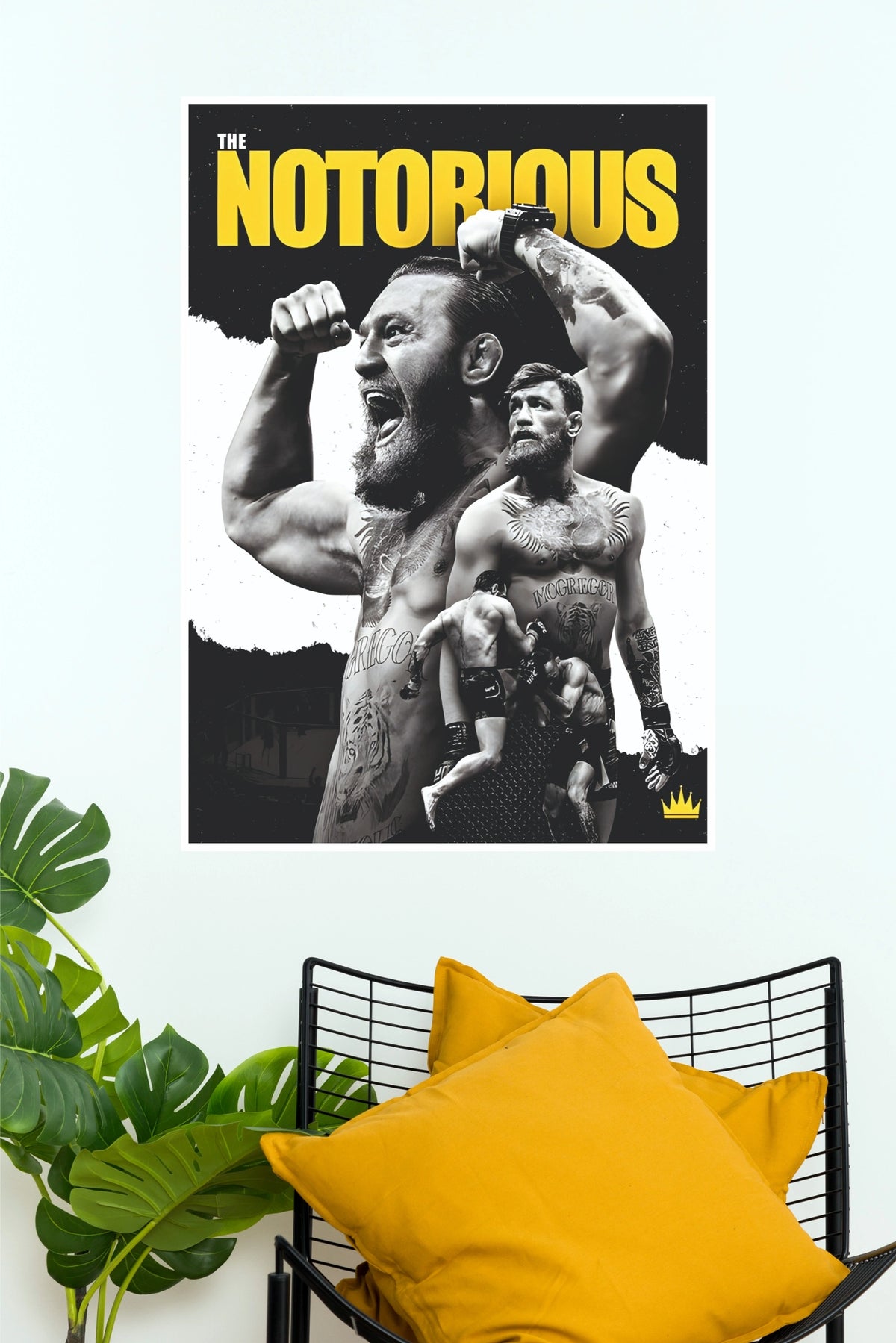 "Conor McGregor The Notorious Collage" Black and Yellow Combat Sports Wall Poster (UFC  Posters)
