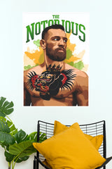 "Conor McGregor The Notorious Green Typography" Vector Combat Sports Wall Poster  (UFC  Posters)