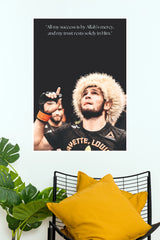 "Khabib Nurmagomedov All My Success" Inspirational Quote Combat Sports Wall Poster  (UFC  Posters)