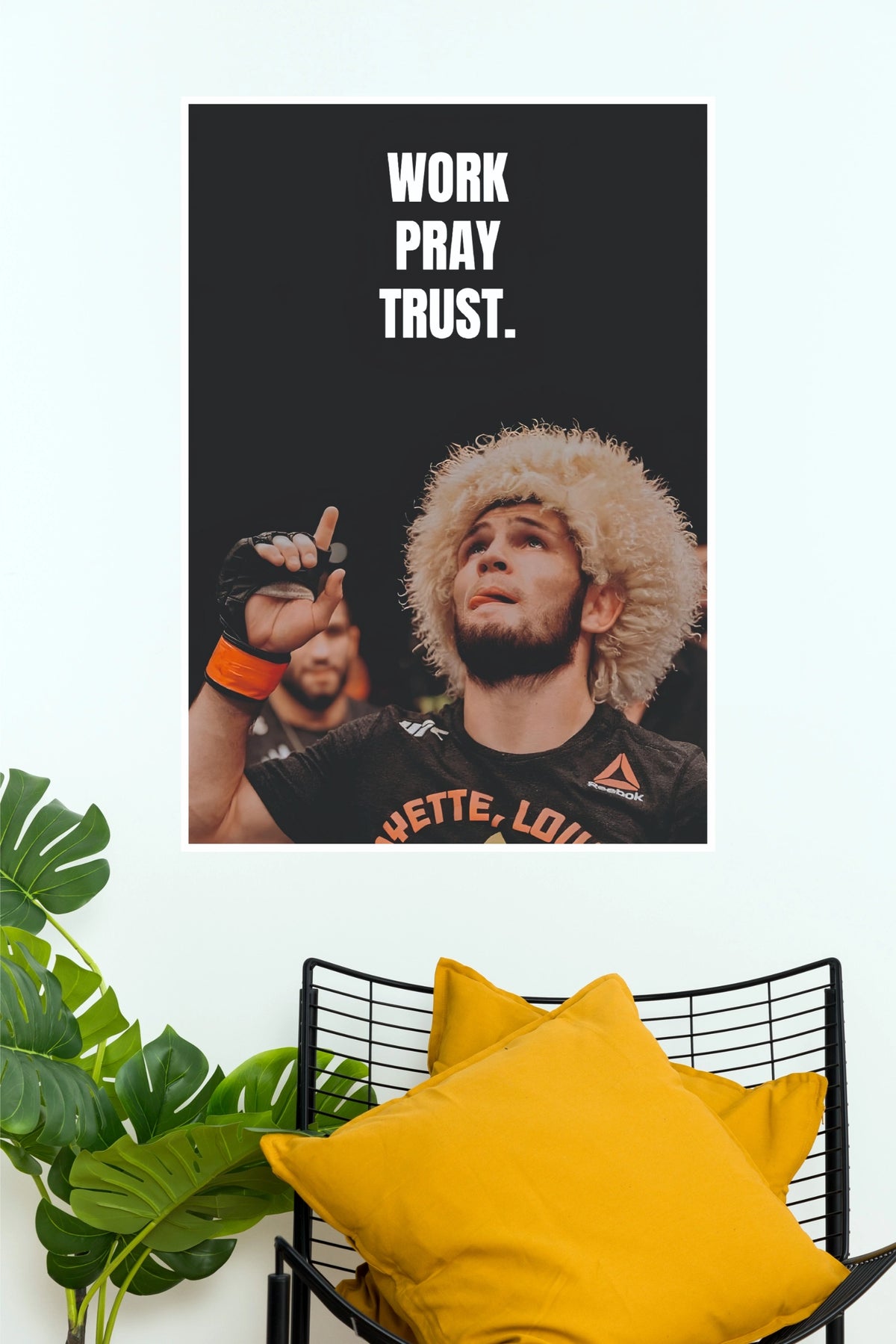 "Work Pray Trust Khabib Nurmagomedov" Motivational Combat Sports Wall Poster (UFC  Posters)