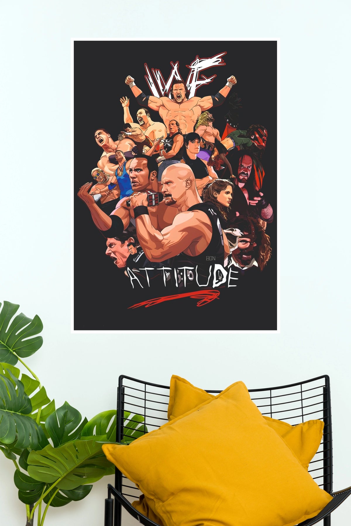 "Attitude Era Icons Montage" Professional Wrestling Wall Poster  (WWE  Posters)