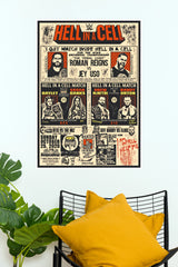 "Hell in a Cell 2020 Event Match Card" Pro Wrestling Wall Poster  (WWE  Posters)
