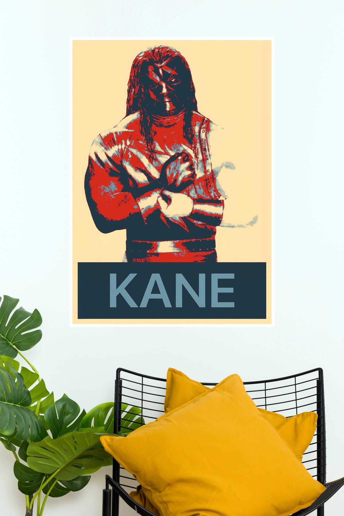 "Kane Red Monster" Retro Pop Art Pro Wrestling Wall Poster  (WWE  Posters)