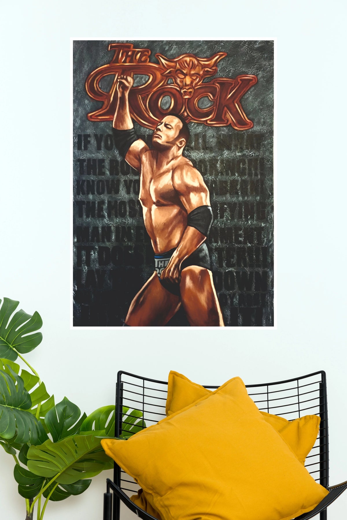 Dwayne The Rock Johnson Classic Pose Wrestling Paper Poster Wall Art  (WWE  Posters)