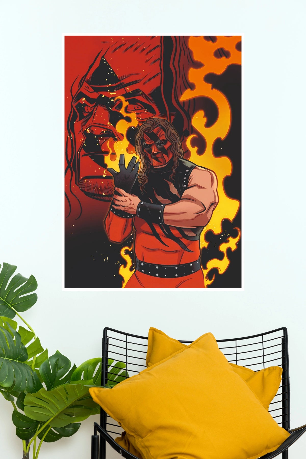 Kane The Big Red Machine Illustrated Wrestling Paper Poster Wall Art  (WWE  Posters)