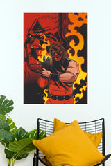 Kane The Big Red Machine Illustrated Wrestling Paper Poster Wall Art  (WWE  Posters)
