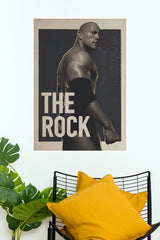 The Rock Dwayne Johnson Minimalist Black and White Wrestling Paper Poster Wall Art   (WWE  Posters) (