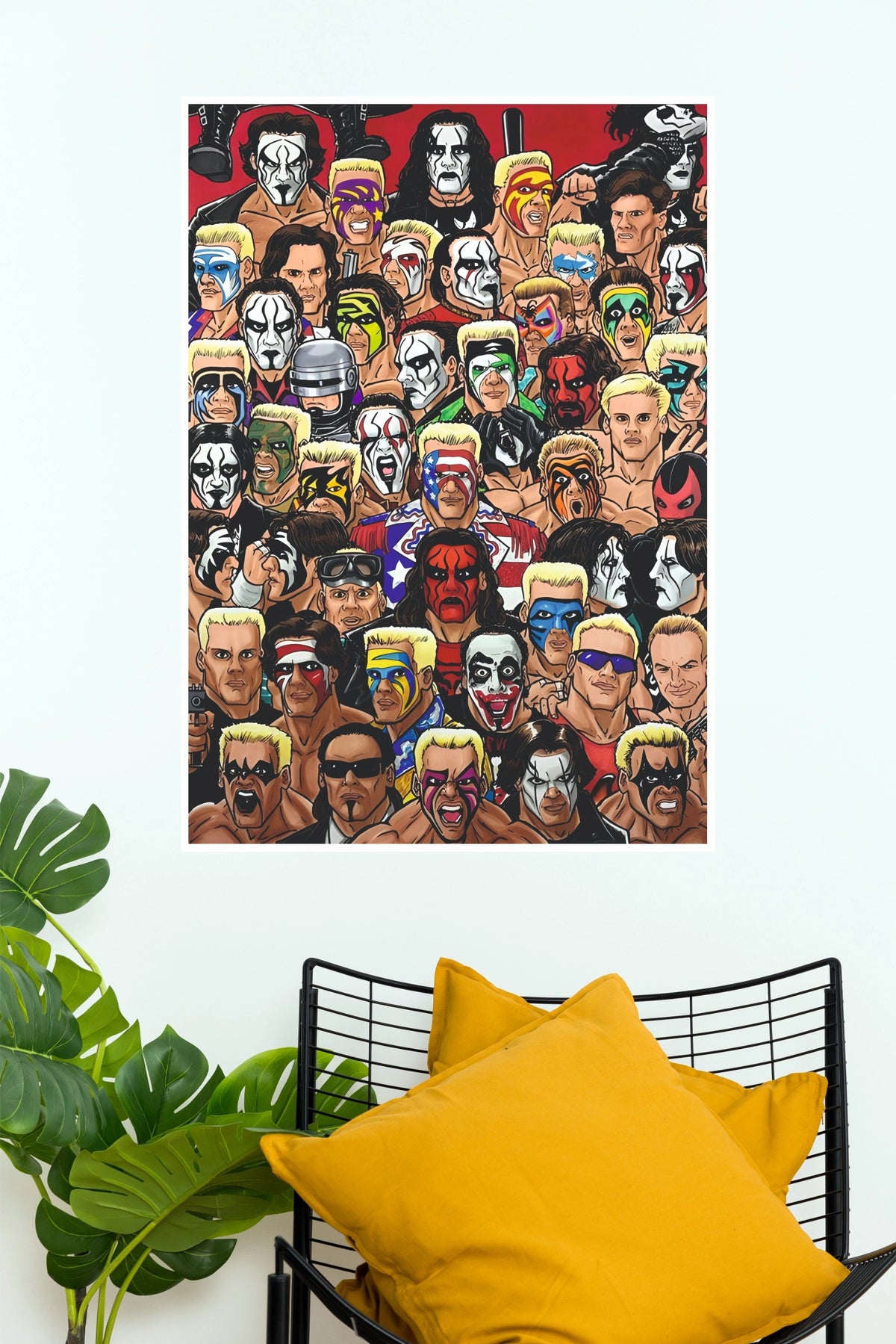 Sting Faces Evolution Collage Illustrated Wrestling Paper Poster Wall Art  (WWE  Posters)