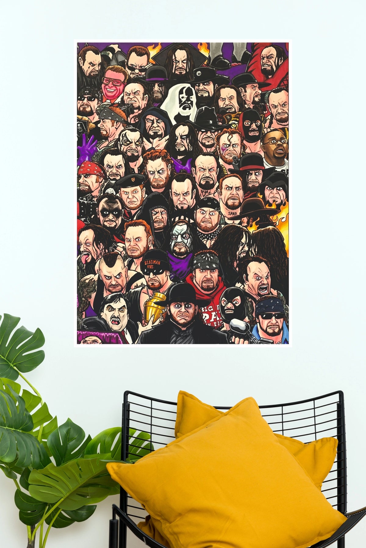 The Undertaker Evolution Collage Illustrated Wrestling Paper Poster Wall Art  (WWE  Posters)