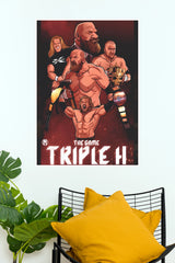 Triple H The Game Evolution Collage Illustrated Wrestling Paper Poster Wall Art  (WWE  Posters)