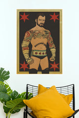 CM Punk Straight Edge Tattooed Illustrated Wrestling Paper Poster Wall Art  (WWE  Posters)