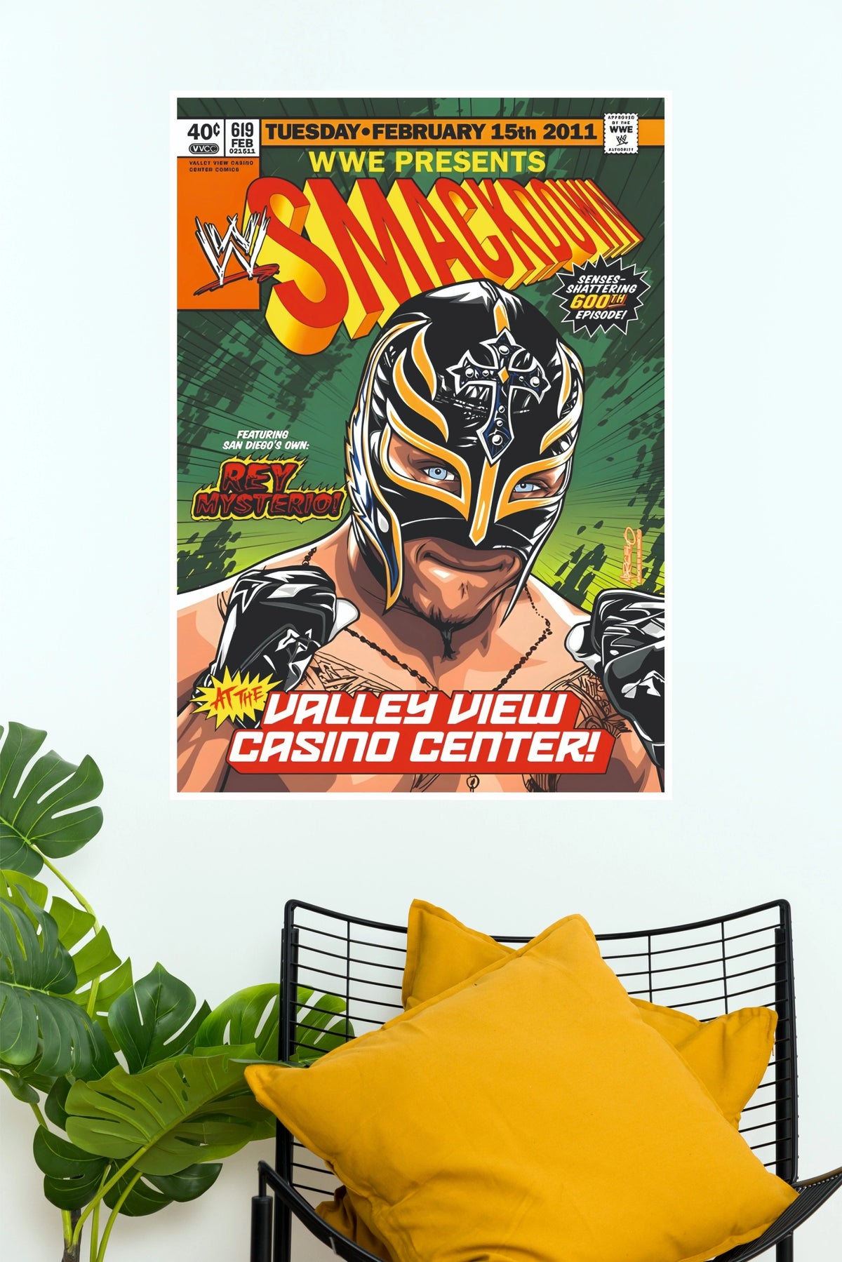 Rey Mysterio SmackDown 600th Episode Comic Style Wrestling Paper Poster Wall Art  (WWE  Posters)