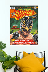 Rey Mysterio SmackDown 600th Episode Comic Style Wrestling Paper Poster Wall Art  (WWE  Posters)