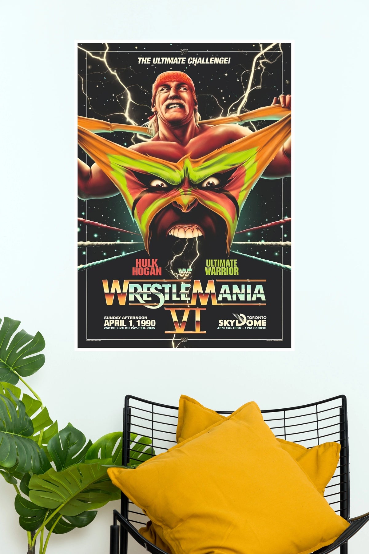 Hulk Hogan vs Ultimate Warrior WrestleMania VI 1990 Retro Wrestling Paper Poster Wall Art  (WWE  Posters)