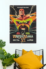 Hulk Hogan vs Ultimate Warrior WrestleMania VI 1990 Retro Wrestling Paper Poster Wall Art  (WWE  Posters)