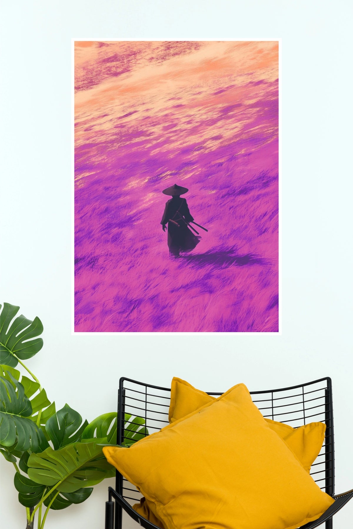 Burden of the Blade Samurai Warrior Purple Field Wall Art Paper Poster    (Samurai Warrior Posters)