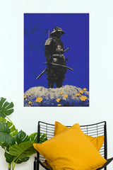 Bushido's Shadow Samurai Warrior Blue Hill Wall Art Paper Poster  (Samurai Warrior Posters)