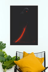 Crimson Blade Dark Samurai Glowing Red Sword Wall Art Paper Poster   (Samurai Warrior Posters)