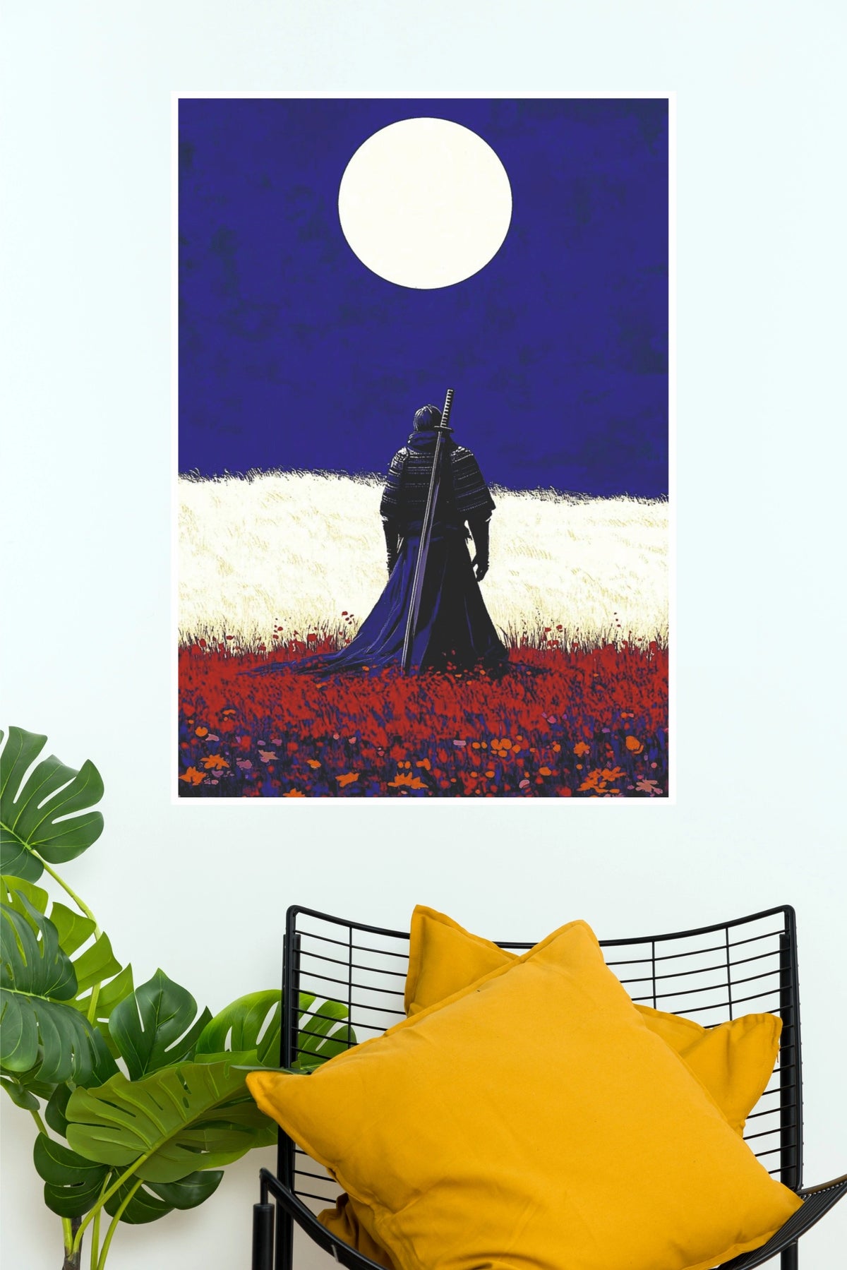 Mecha Monk Minimalist Edition Poster | Samurai Wall Art (Samurai Warrior Posters)