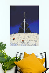 Protocol Samurai Warrior Sword Hill Wall Art Paper Poster  (Samurai Warrior Posters)