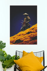 Silent Ronin Samurai Warrior Hillside Wall Art Paper Poster  (Samurai Warrior Posters)