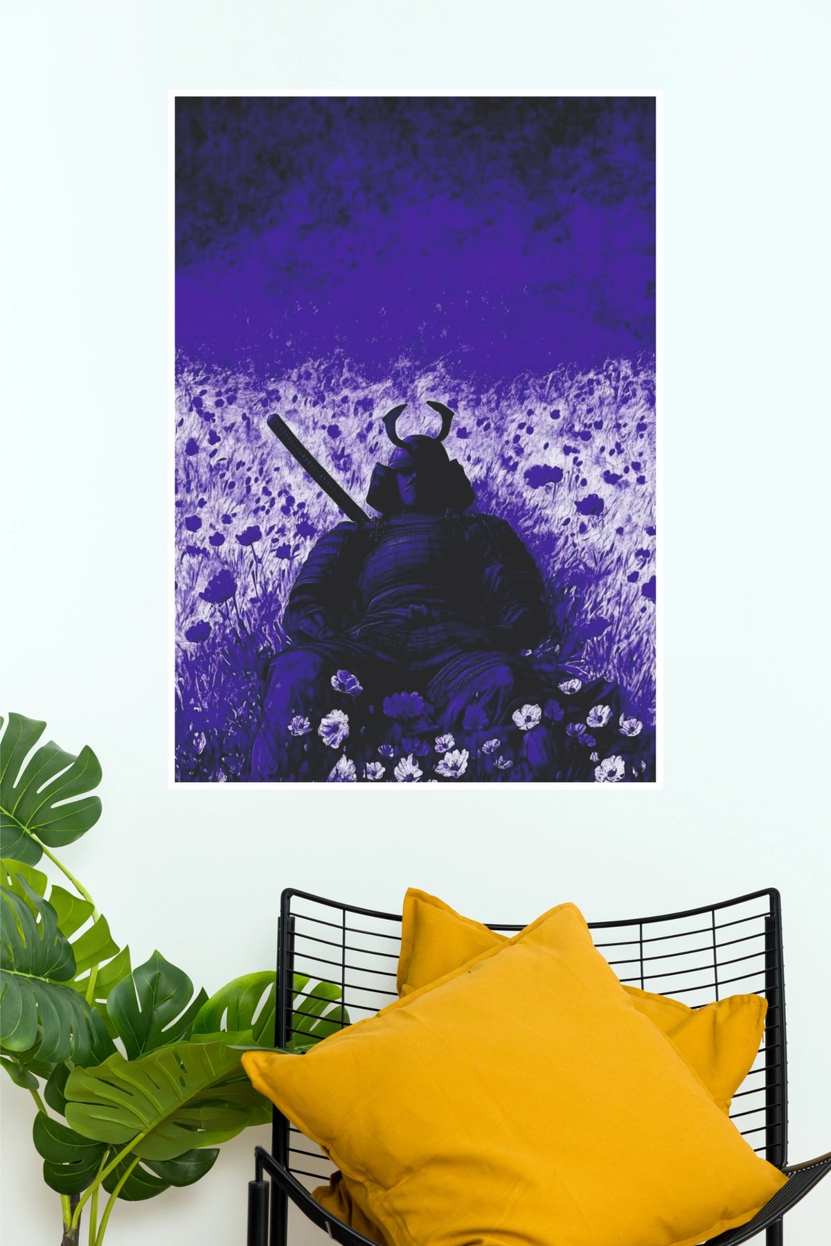 The Last Ronin Samurai Warrior Purple Field Wall Art Paper Poster  (Samurai Warrior Posters)