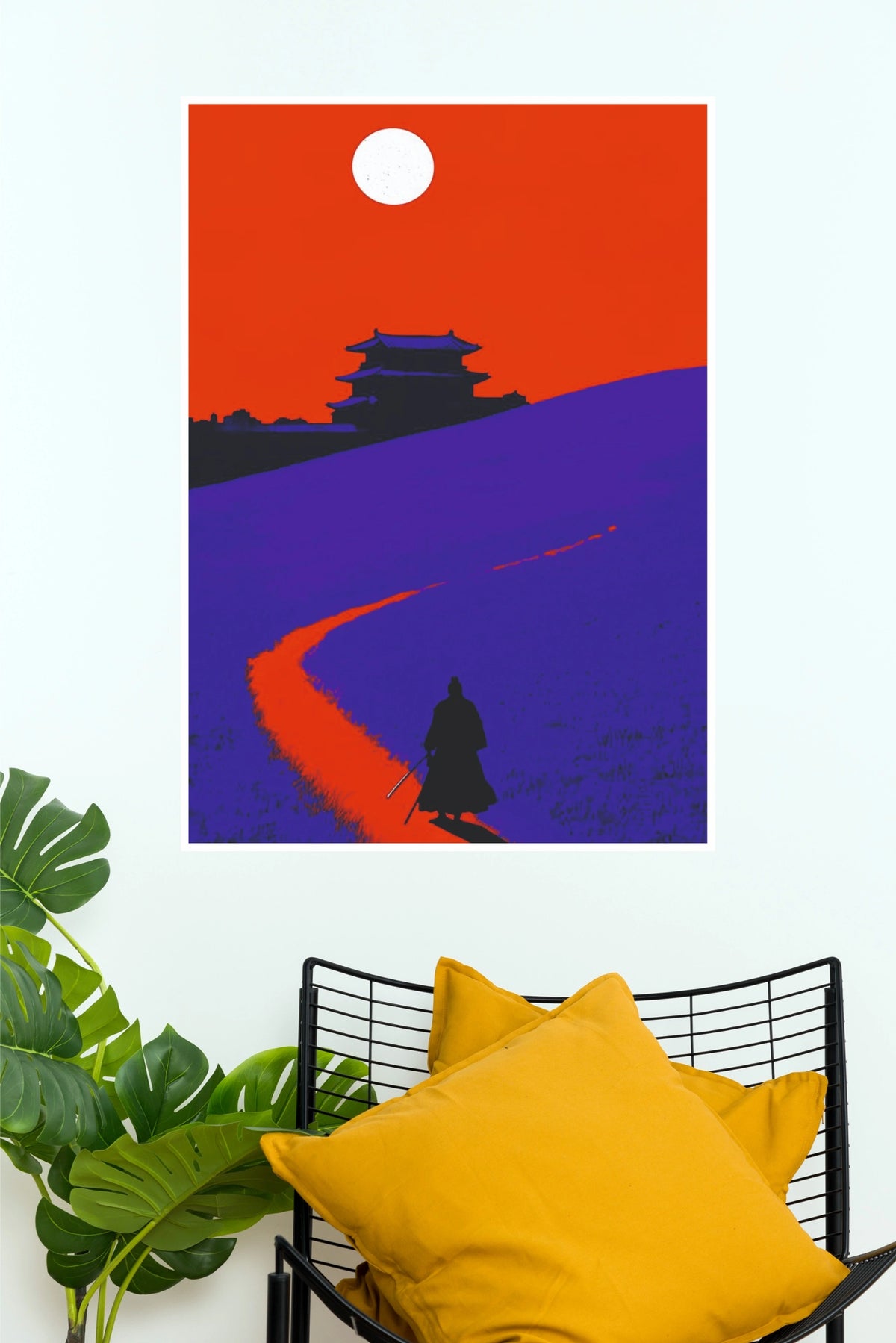 Vow Beneath the Sun Samurai Warrior Red Path Wall Art Paper Poster   (Samurai Warrior Posters)