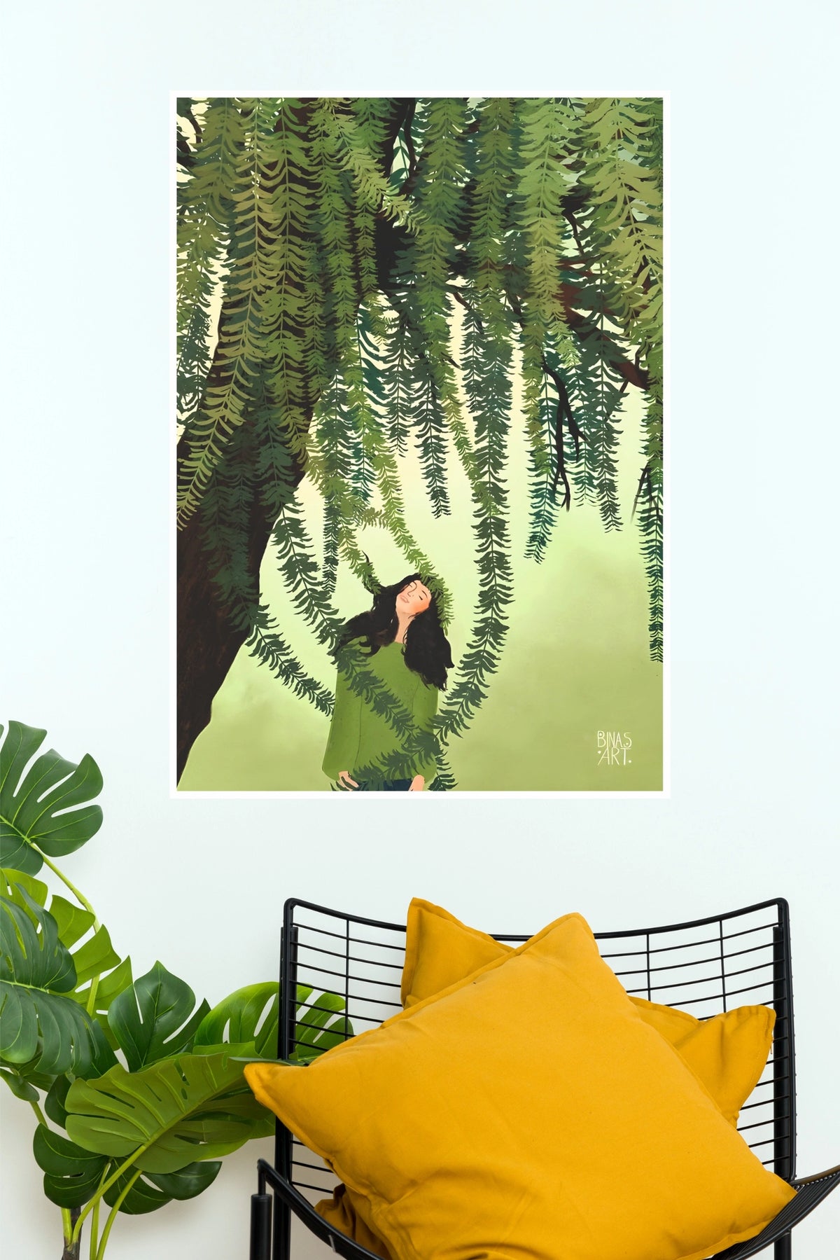 Autumn Glory Nature Woman Weeping Willow Wall Art Poster  (The Green World Posters)