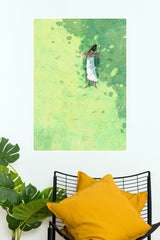 Eternal Bloom Lying in Green Grass Wall Art Poster  (The Green World Posters)