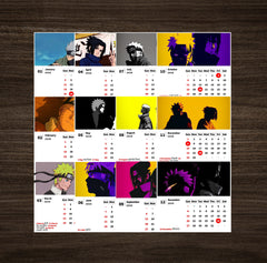 Duo Naruto & Sasuke Premium Table Desk Calendar