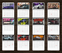Luxury Car Collection Premium Table Desk Calendar