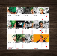Wano Arc Zoro Premium Table Desk Calendar