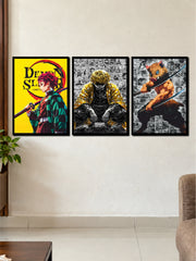 Demon Slayer Anime Characters | 3 Frame Poster Set