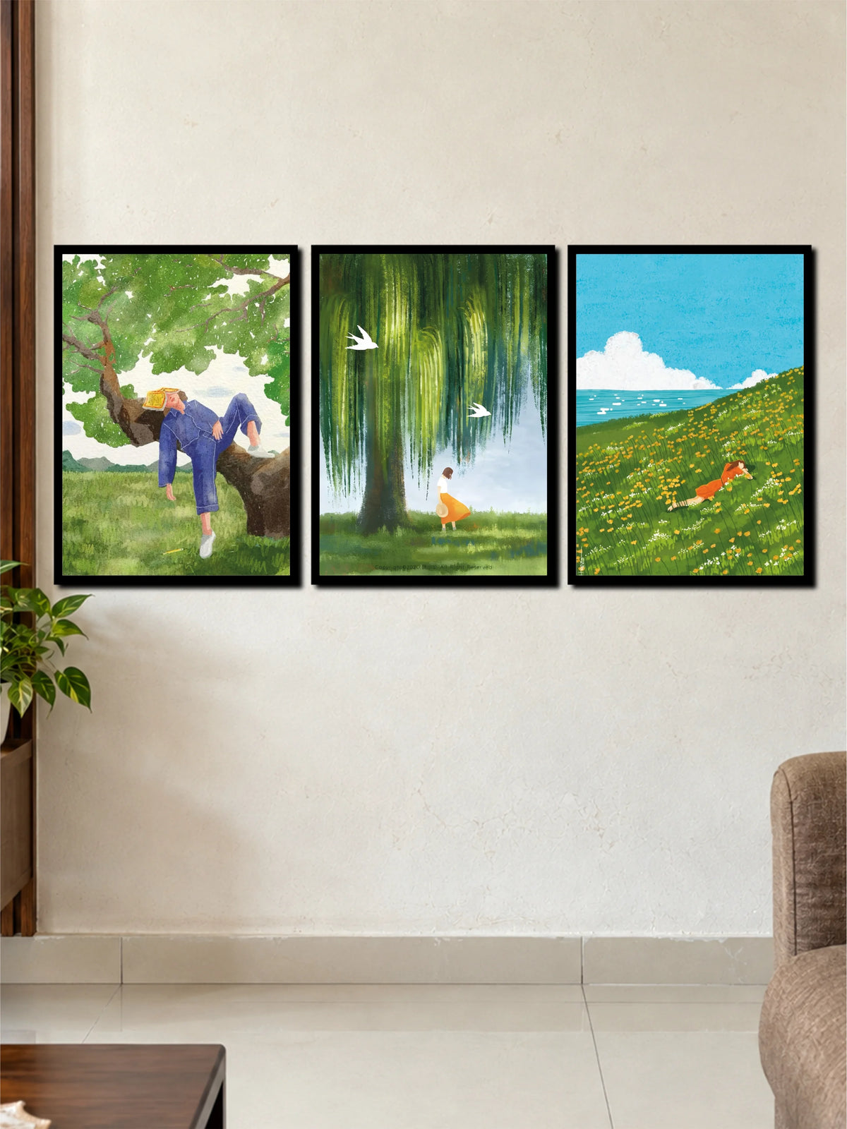 Peaceful Nature Escape | Premium 3 Frame Wall Art Set