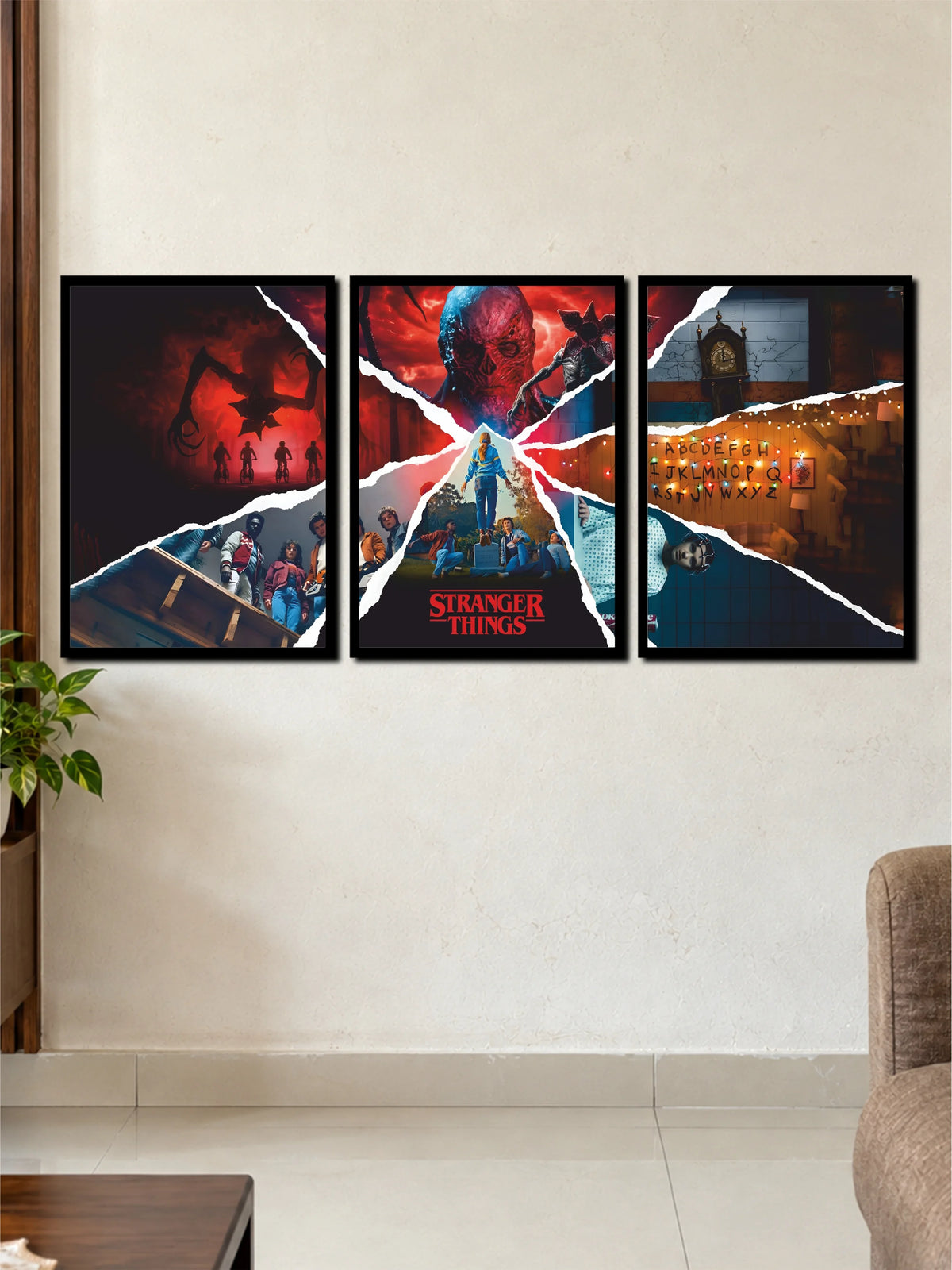 Stranger Things Upside Down | Premium 3 Frame Wall Art Set